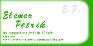 elemer petrik business card