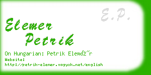 elemer petrik business card